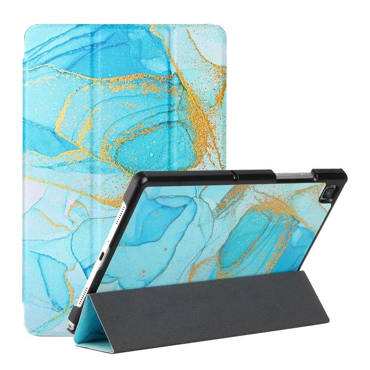 Trifold Designfodral Samsung Galaxy Tab A7 10.4 2020 - Marmor/Sand