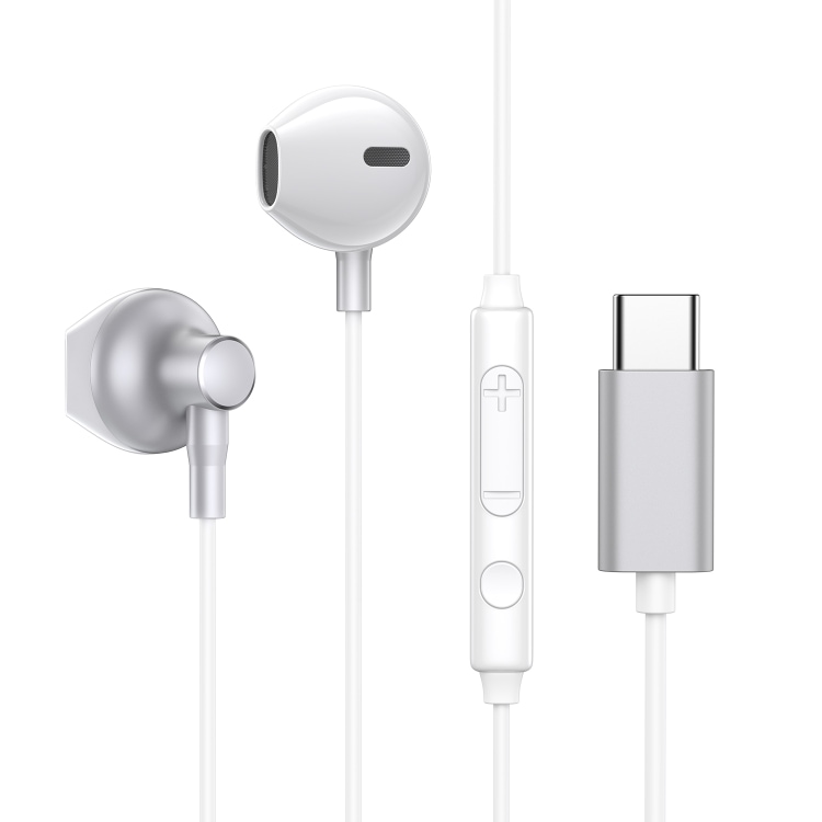 Semi-in-Ear Headset med USB-TypC & Fjärrkontroll Vit