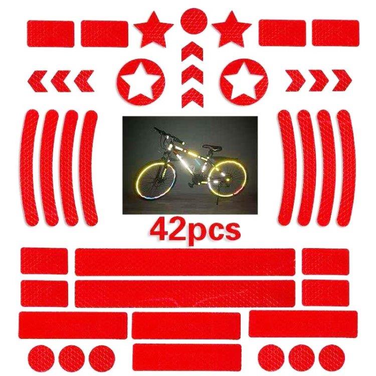 Reflexklistermärken för cykel - Röd