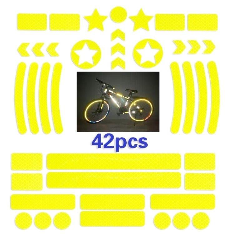 Reflexklistermärken för cykel - Gul