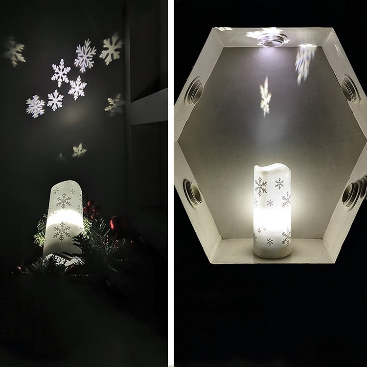 Dekorativt LED Blockljus - Snöflinga