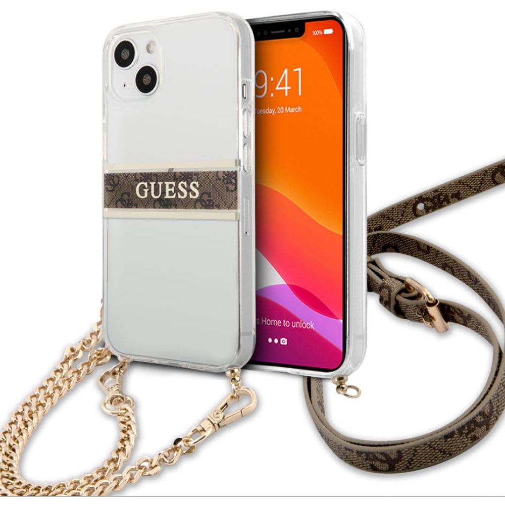 Guess - 4G Strap Gold Chain Braun - iPhone 13
