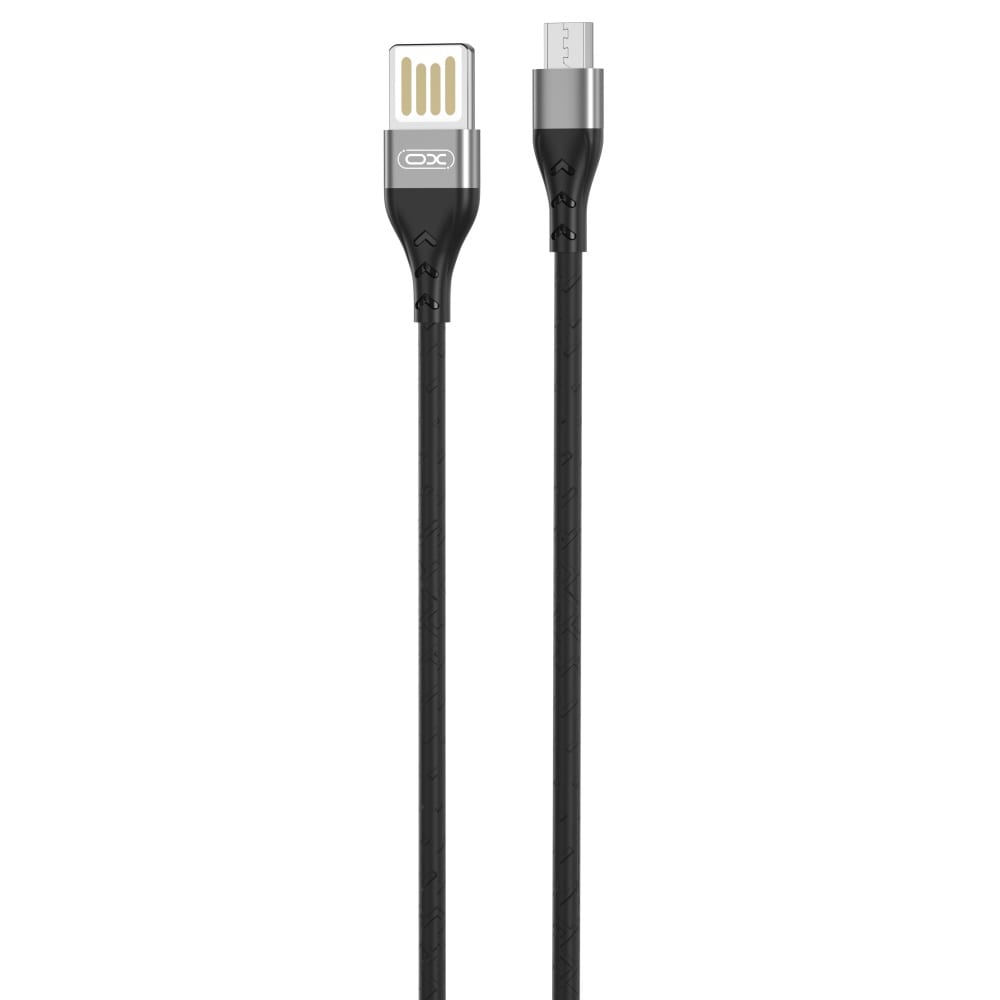 XO-kabel USB - microUSB 2.4A 1.0m grå dubbelsidig USB