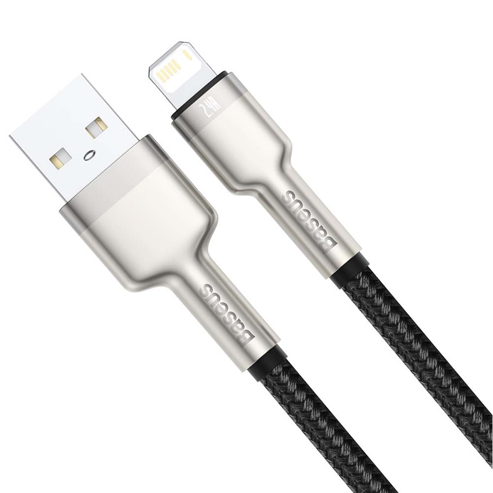 Baseus Cafule Metal USB -Lightning 1 m 2,4A Svart
