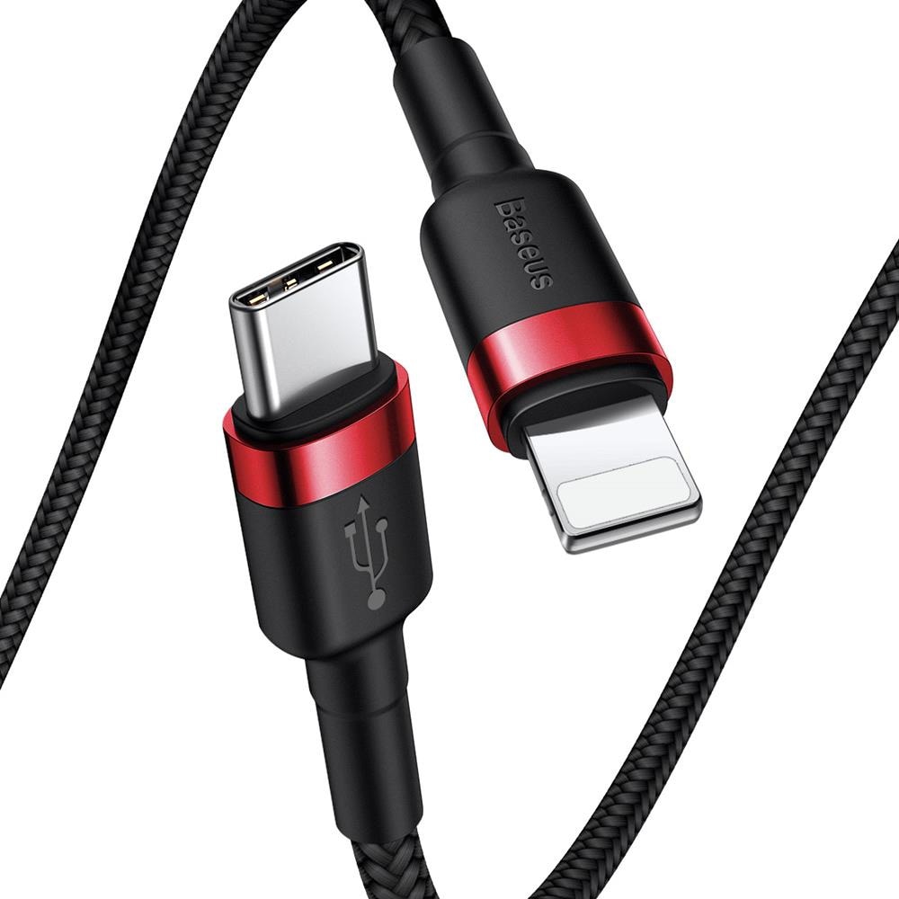 Baseus Cafule PD USB-C - Lightning 18W 1 m Röd/Svart