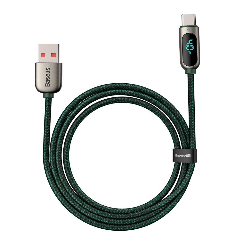 Baseus Display USB - USB-C 5A 1 m Grön