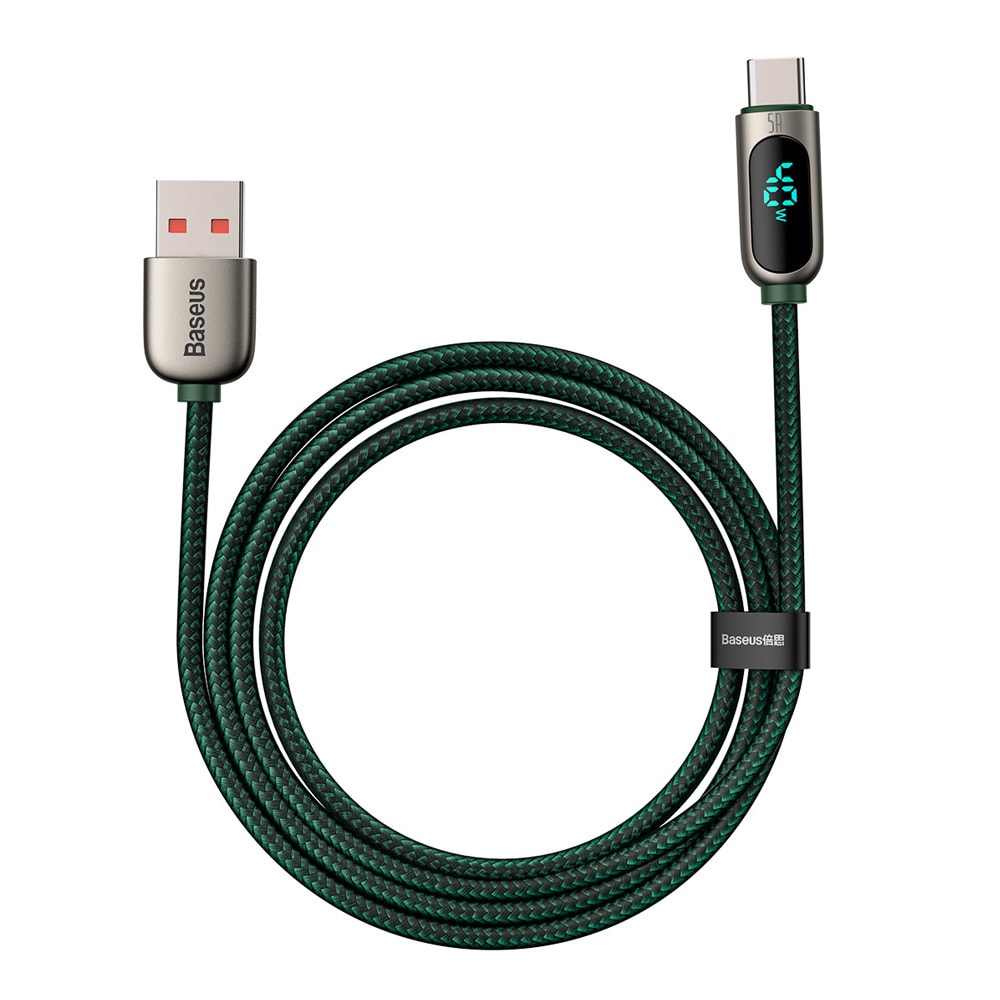 Baseus Display USB - USB-C 5A 2 m Grön