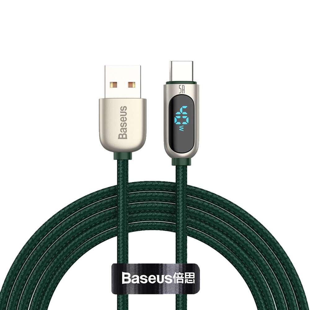 Baseus Display USB - USB-C 5A 2 m Grön