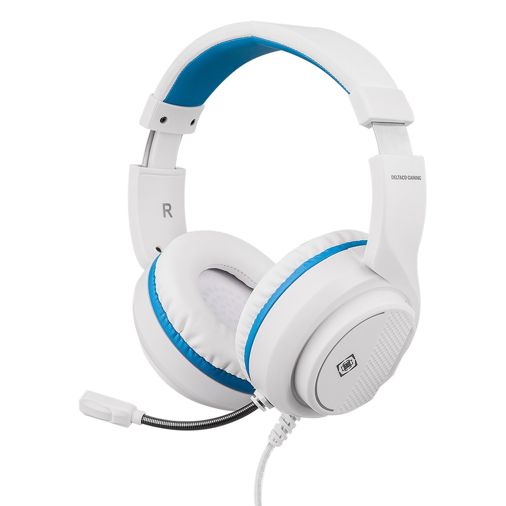 Deltaco Gaming headset för Sony Playstation 5 Vit/Blå