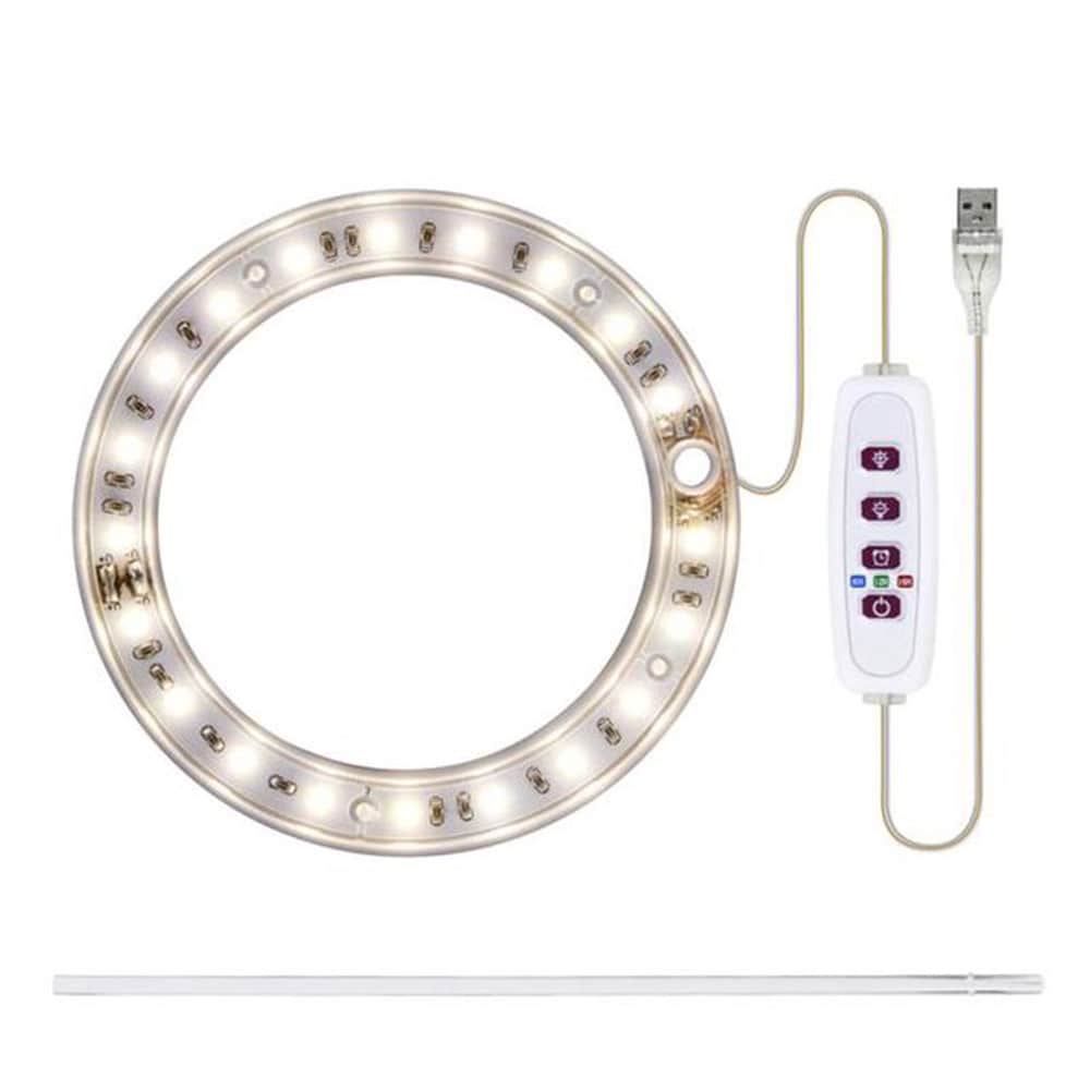 LED växtbelysning / växtlampa med LED-ring / odlingslampa för inomhusväxter / plantlampa 5V