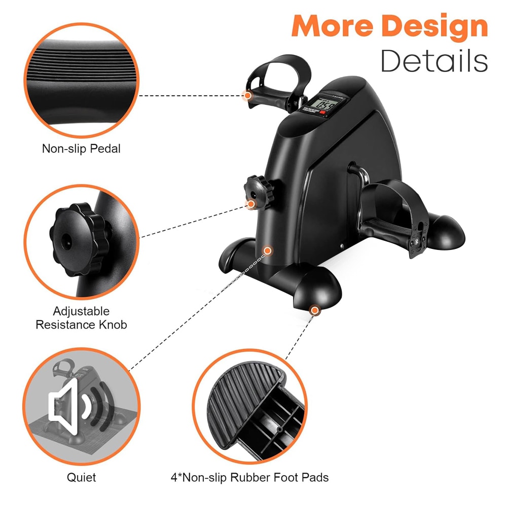 Kompakt motionscykel med multifunktionell pedaltränare