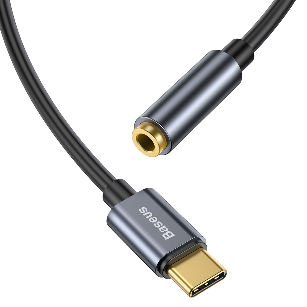 Baseus L54 USB-C till 3,5 mm Adapter Mörkgrå