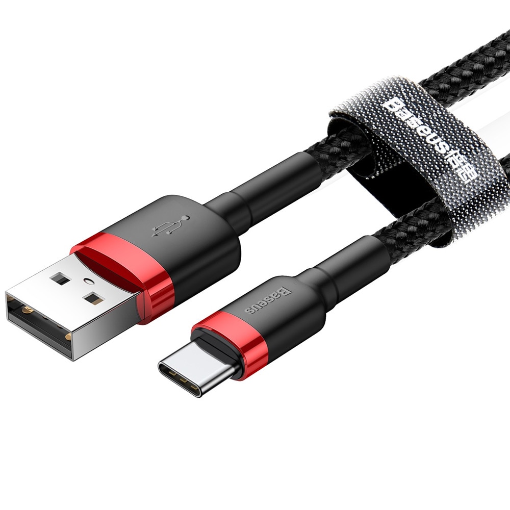 Baseus Cafule USB-kabel USB - USB-C 3A 0,5m Röd/Svart