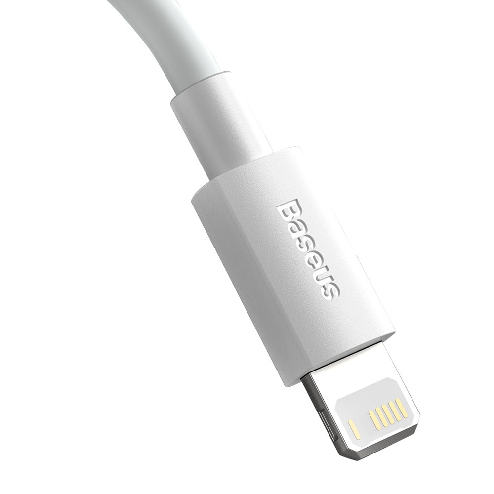 Baseus Simple Wisdom USB-C - Lightning 20W 1,5m vit 2-pack