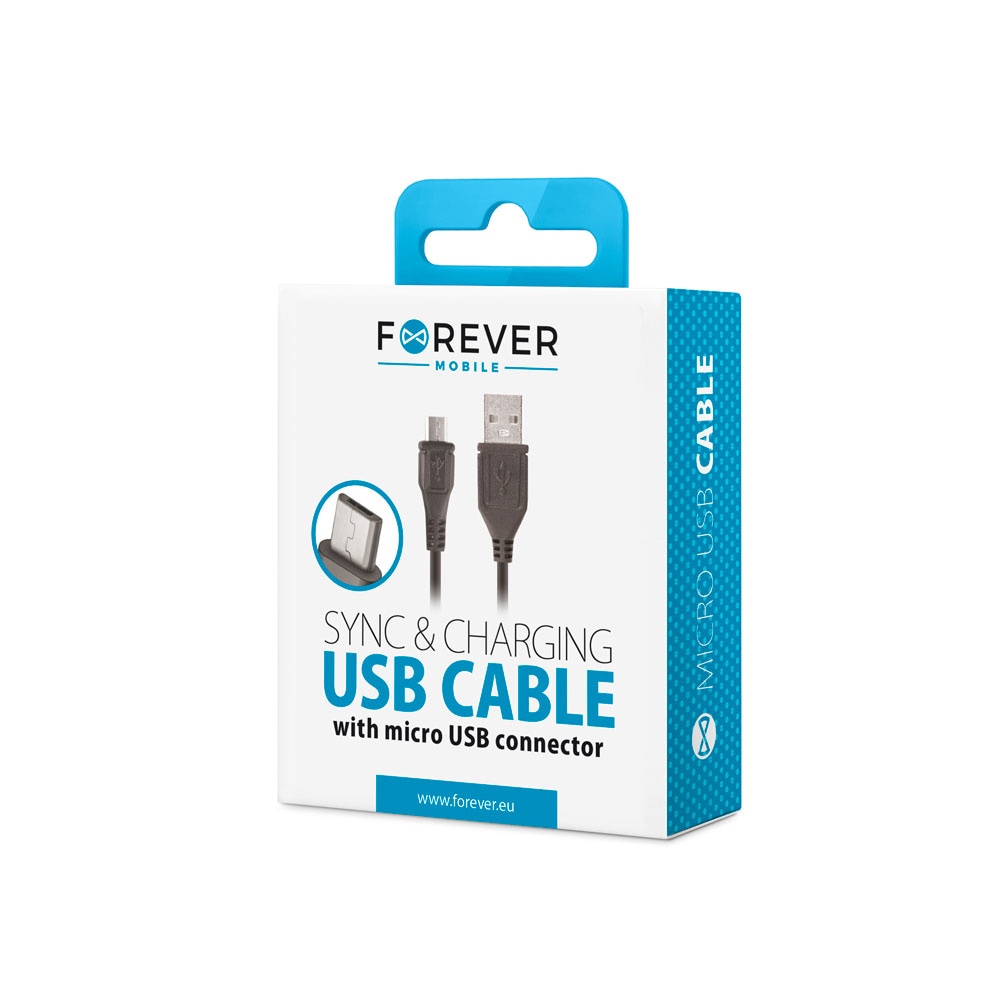 Forever microUSB-kabel 1m - svart