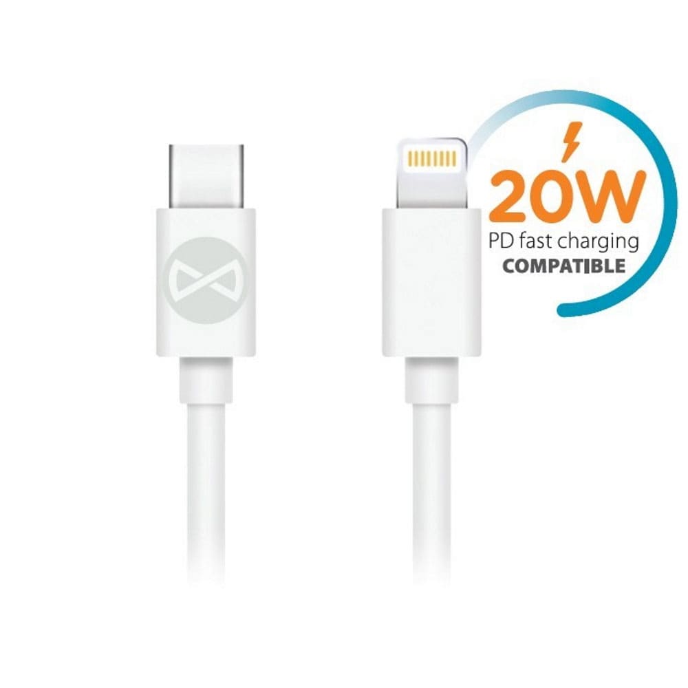 Forever iPhone-kabel 1m 3A - vit