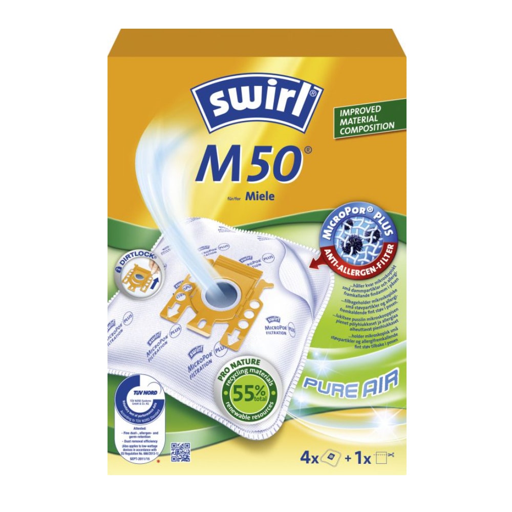 Swirl M50 Dammsugarpåse 4-pack + filter 6765954