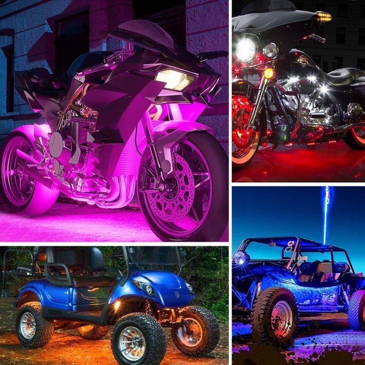 8-i-1 LED-ljus RGB för motorcykel
