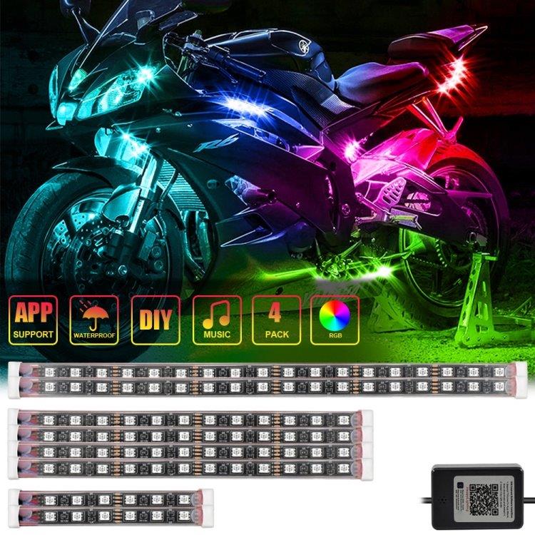 8-i-1 LED-ljus RGB för motorcykel