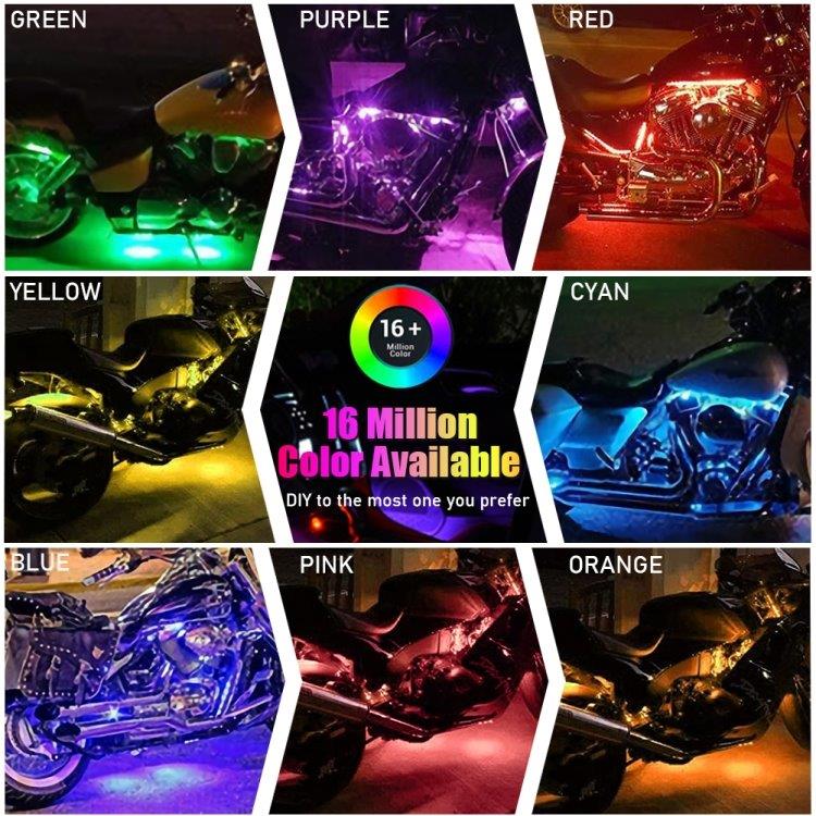 12-i-1 LED-ljus RGB för motorcykel