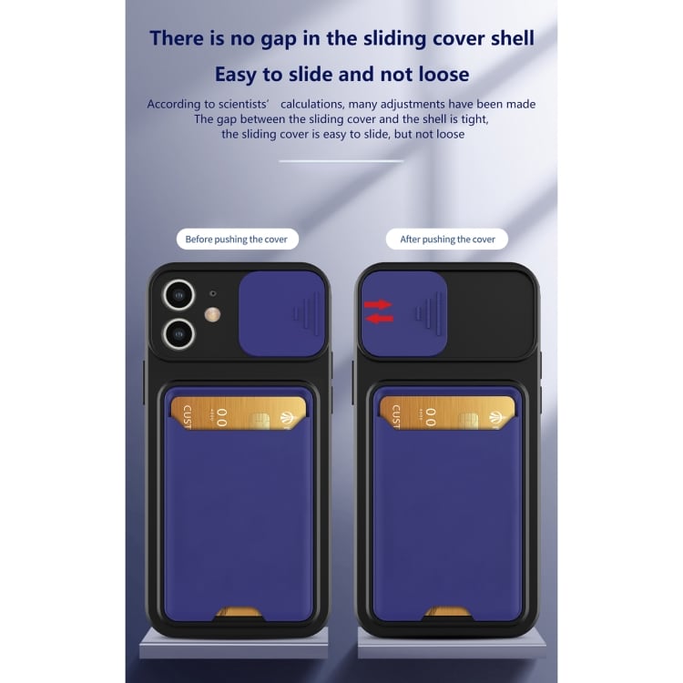 Skal med kameraskydd och kortfack för iPhone 12 - svart