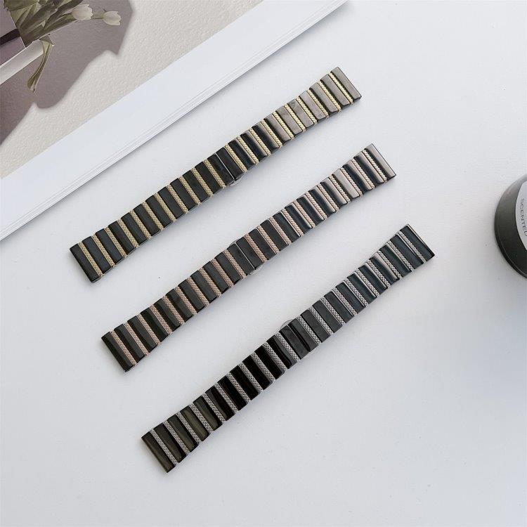 Tvåfärgat armband för Samsung och Huaweis smartklockor 20 mm - svart/silver