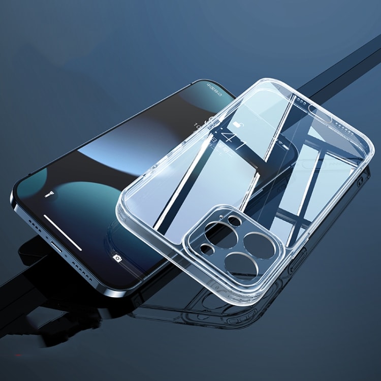 Genomskinligt skal i härdat glas för iPhone 13 Pro Max