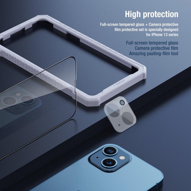 Skärmskydd med härdat glas och linsskydd för iPhone 13