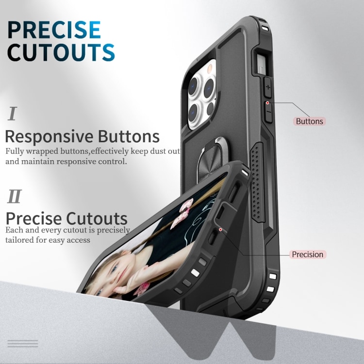 Kraftigt mobilskal med ringhållare för  iPhone 13 Pro Max