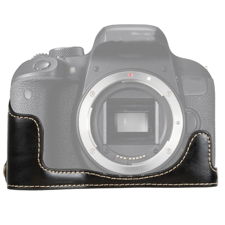 Underdelsskydd i PU läder till Canon EOS 77D / 800D Svart