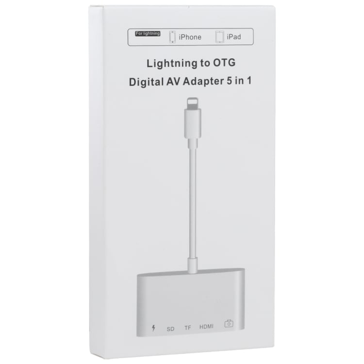 iPhone adapter till USB + HDMI + TF / SD-kort