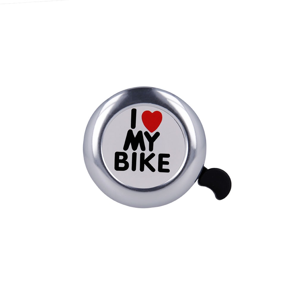 Silvrig ringklocka till cykel - I love my bike