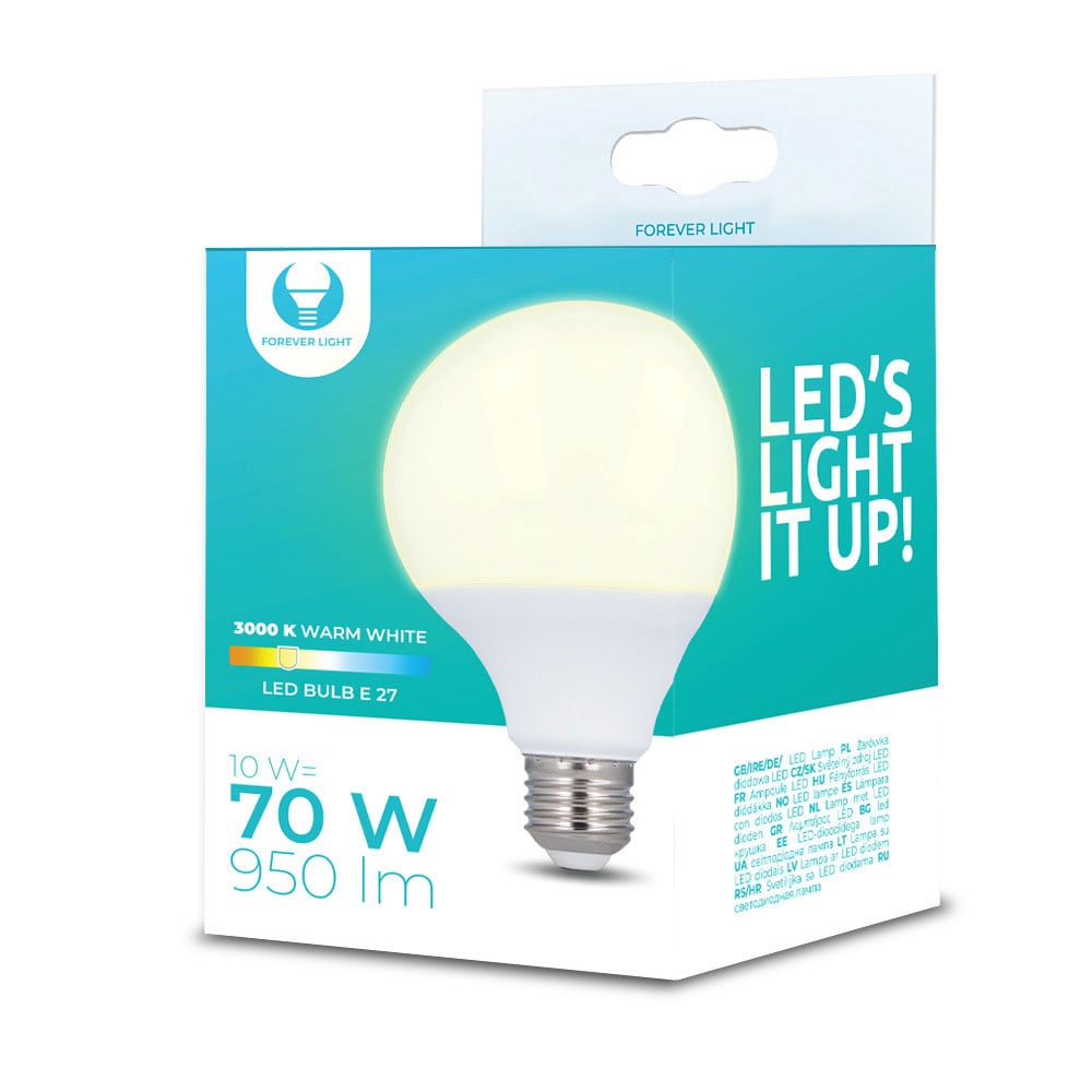 LED-Lampa E27 G95 10W 230V 3000K 950lm