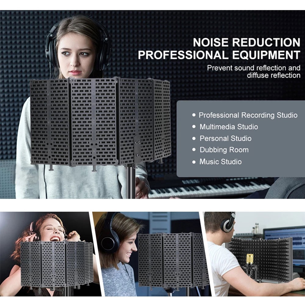 Vikbar ljudisolering till studiomikrofon - 5 paneler