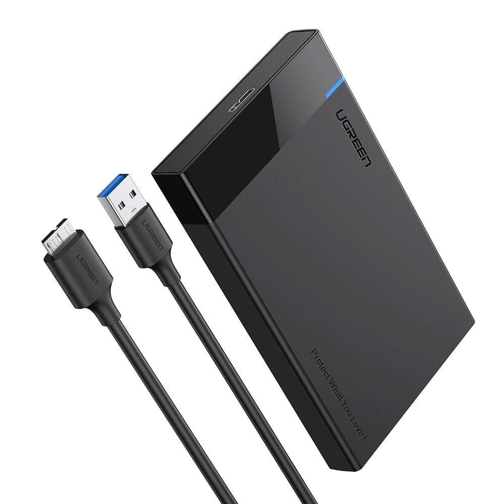 Kabinett till SATA 2,5" Hårddisk Micro-B till USB-A 3.0 Kabel