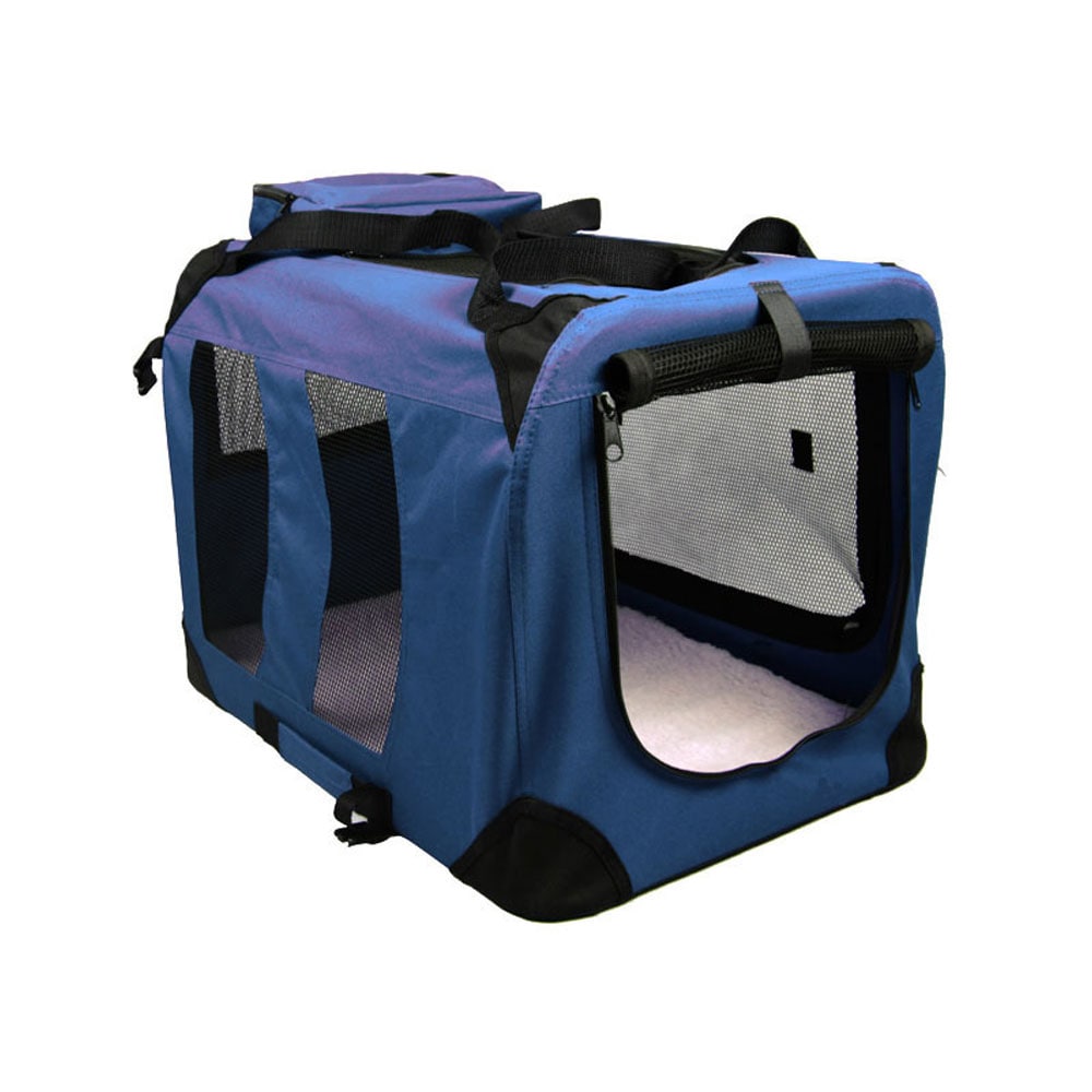 Transportbox med matta för hundar - Blå 70cm