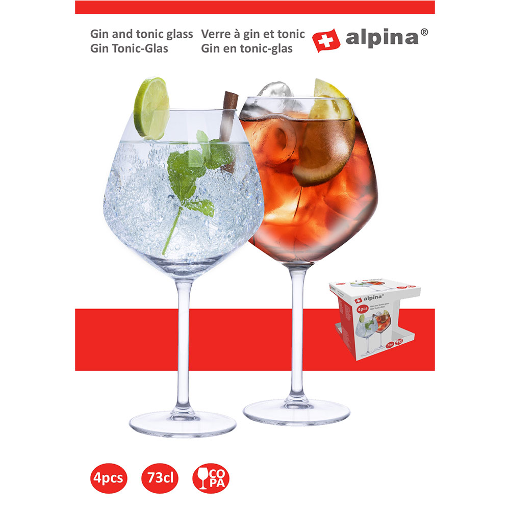 Alpina Gin & Tonic-glas 4-pack / Cocktail-glas – 730 ml