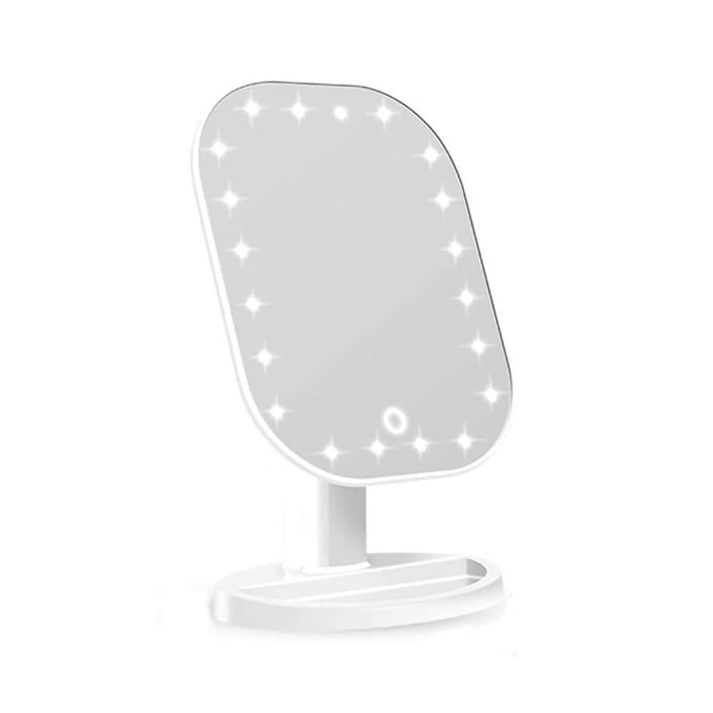 Ställbar Sminkspegel med LED-Belysning - rundade hörn
