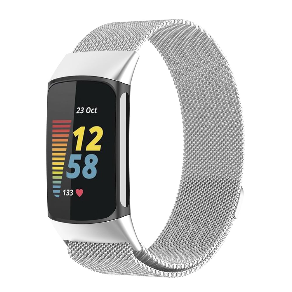 Milanese Loop-armband till Fitbit Charge 5 / 6- Silver