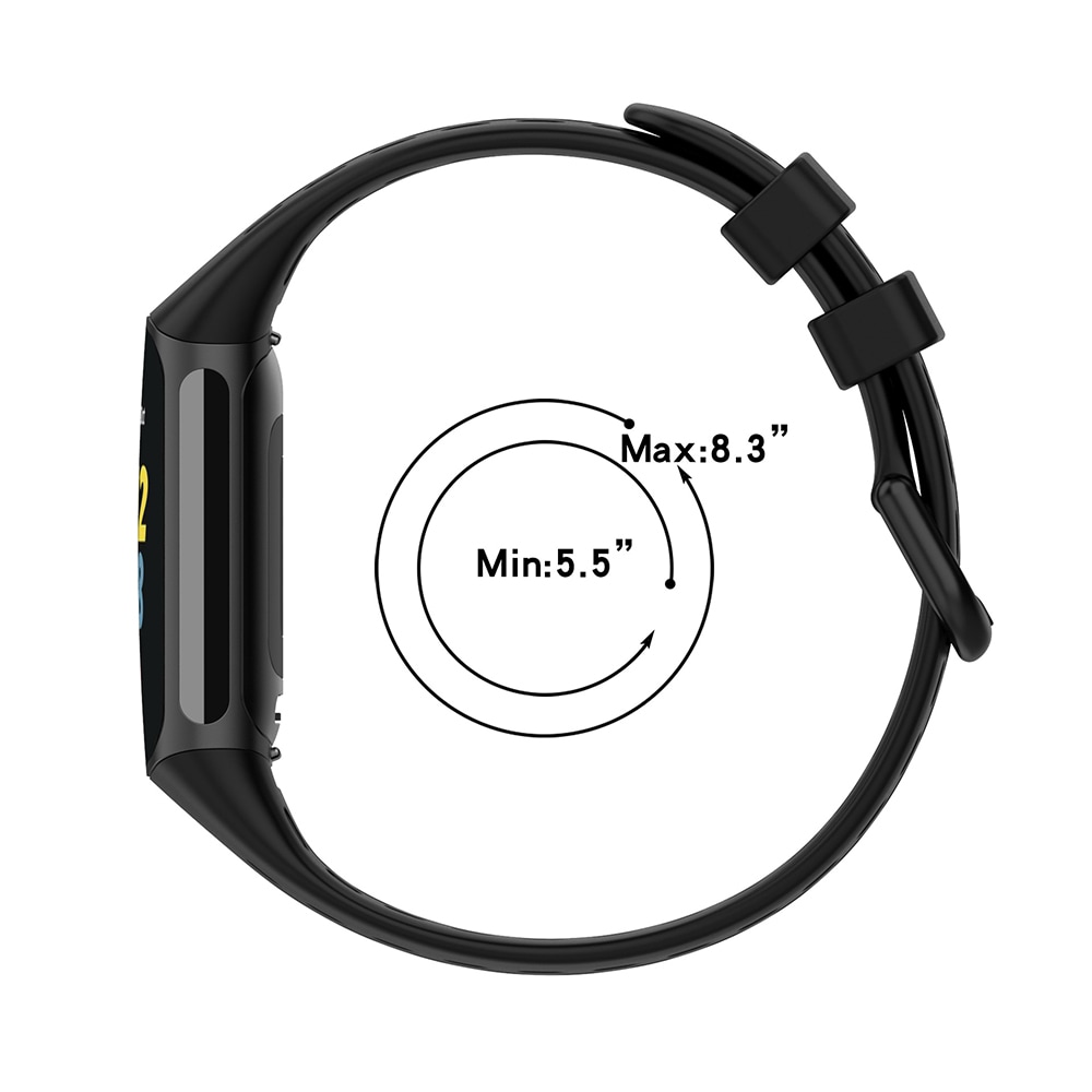 Silikonarmband till Fitbit Charge 5 / 6 - Svart