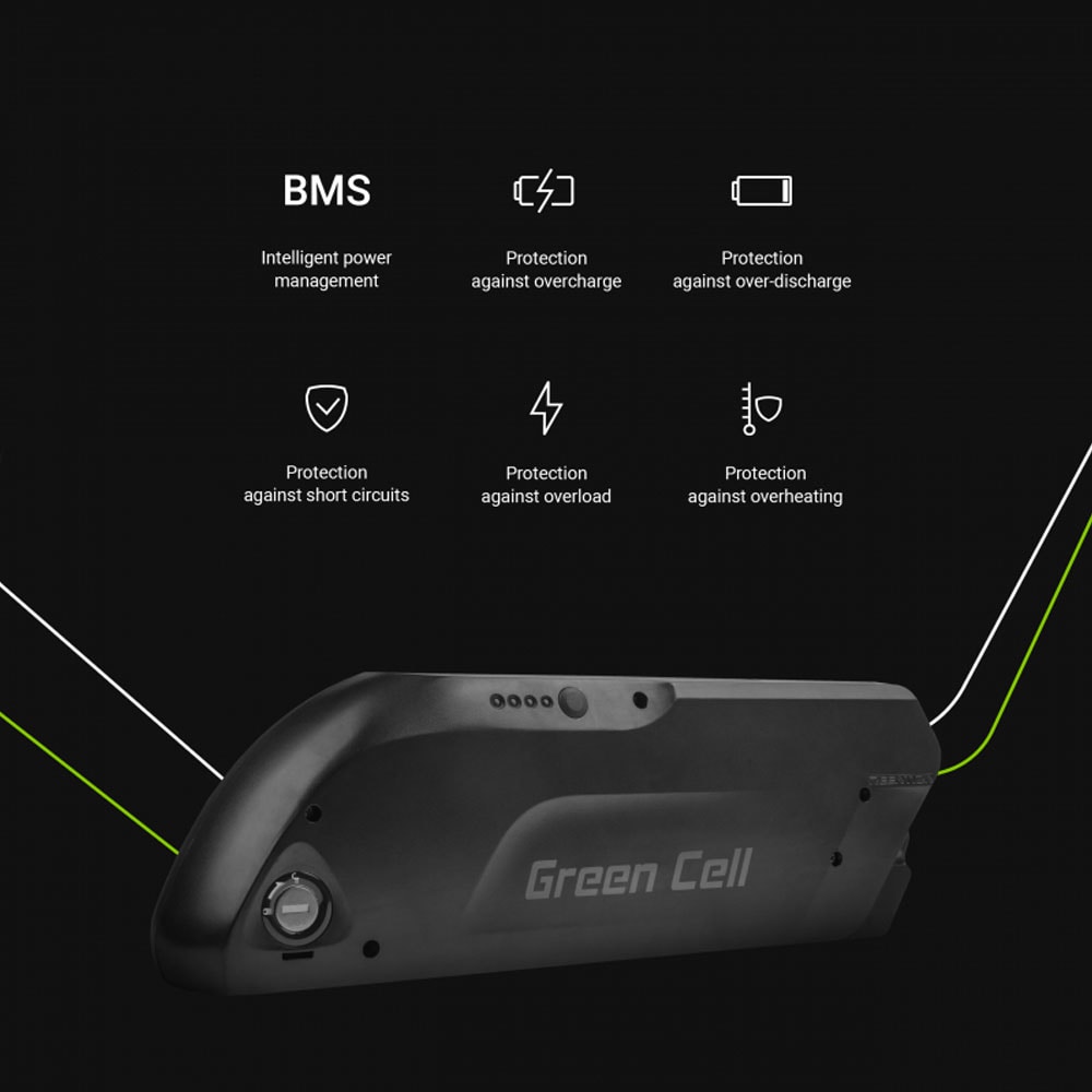 Green Cell elcykelbatteri 36V 15.6Ah med laddare