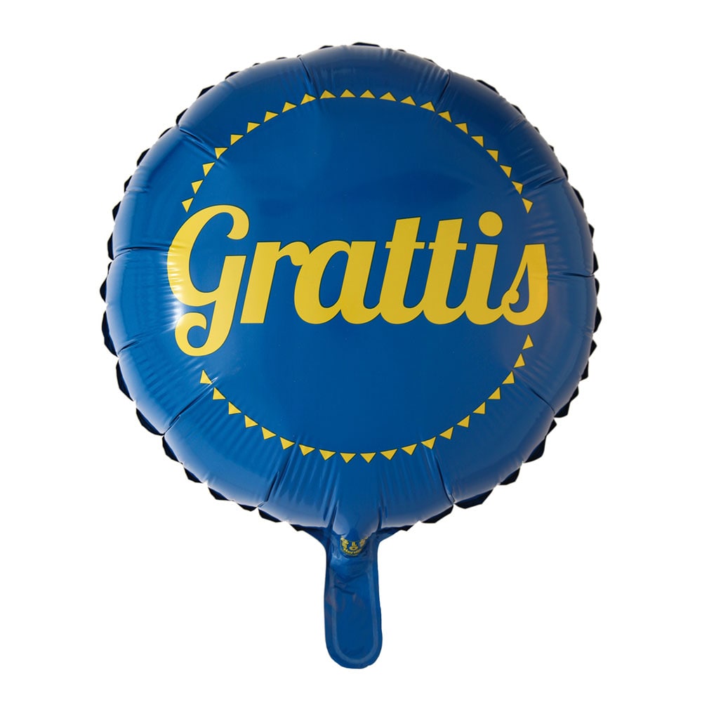 Folieballong Blå - Grattis