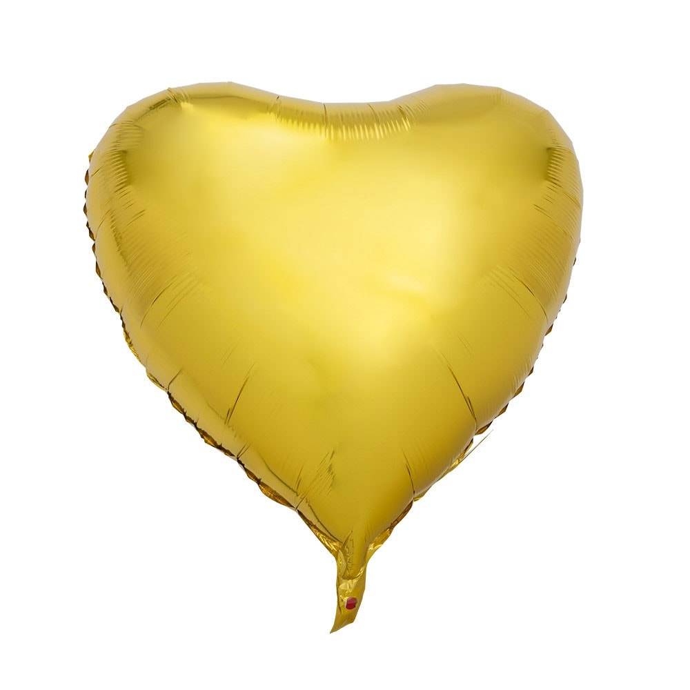 Folieballong Guld - Hjärta