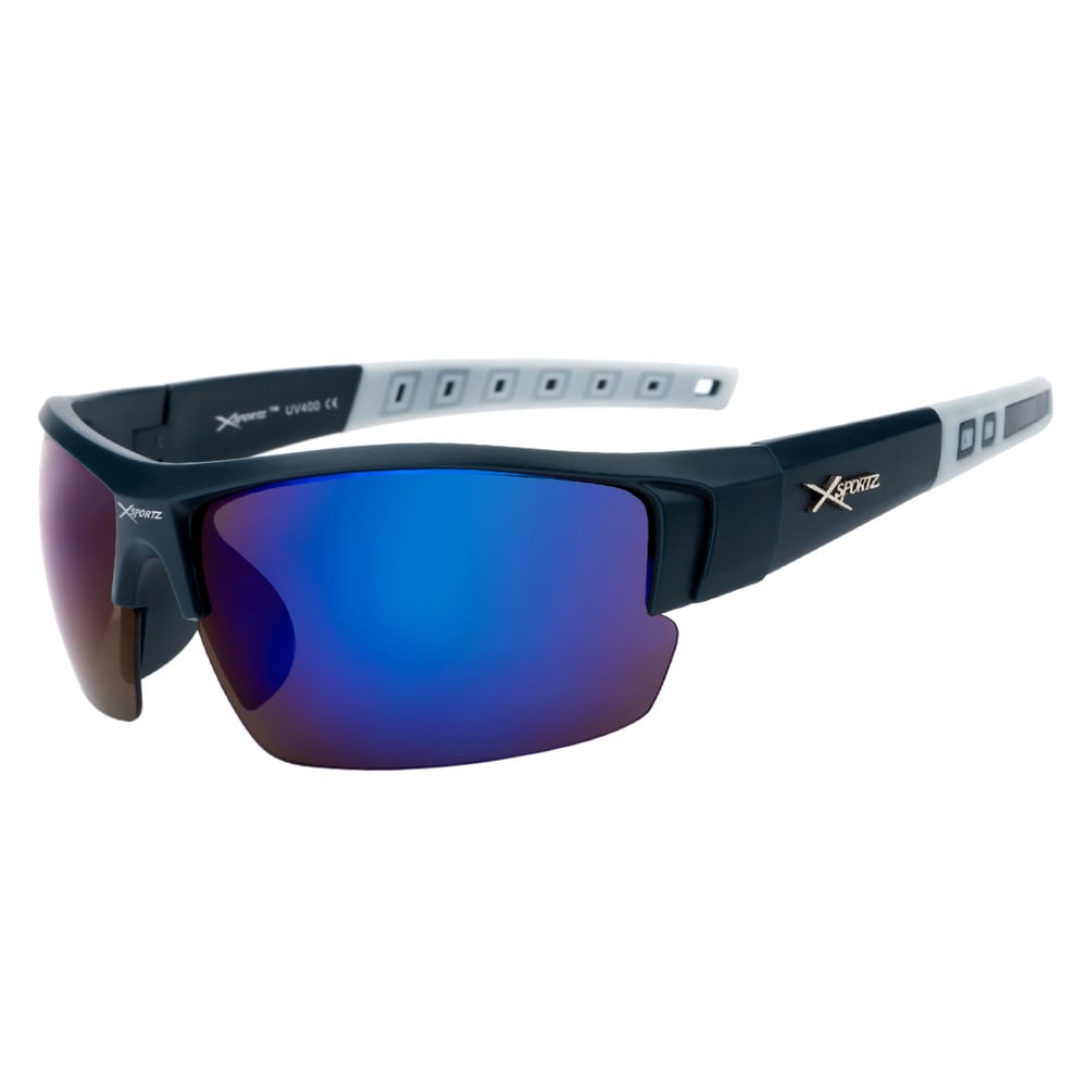Sportglasögon XS8003 Svart/vit med Blå lins