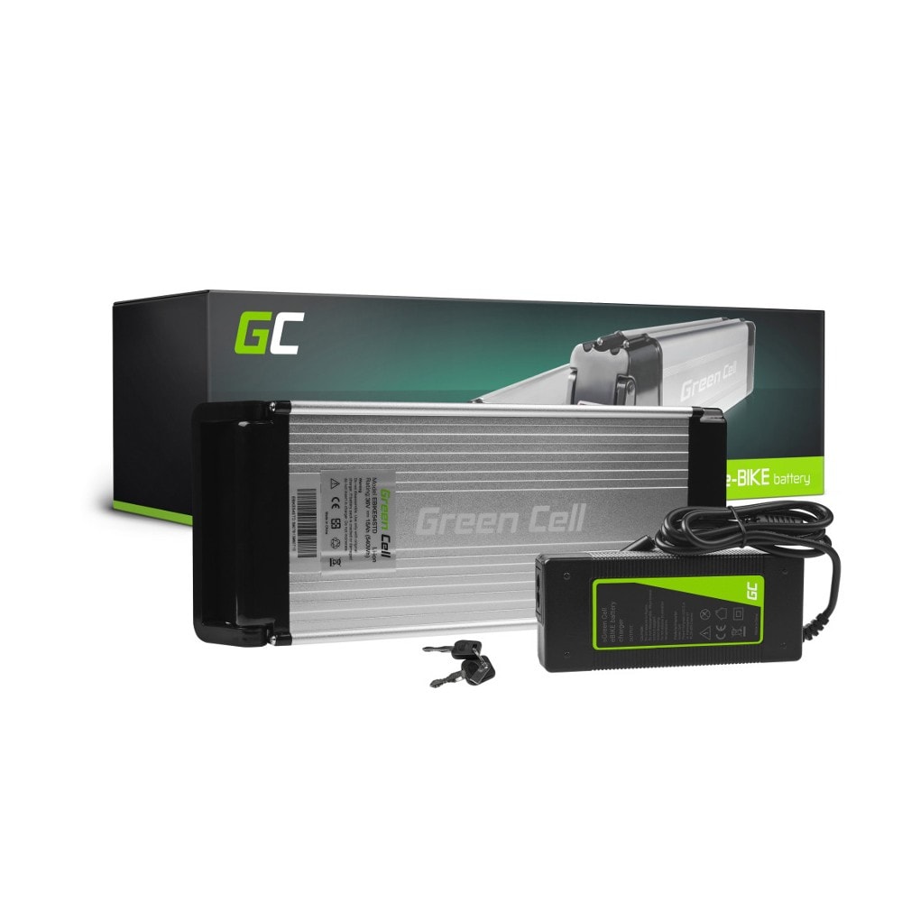 Green Cell elcykelbatteri till pakethållaren 36V 15Ah med laddare