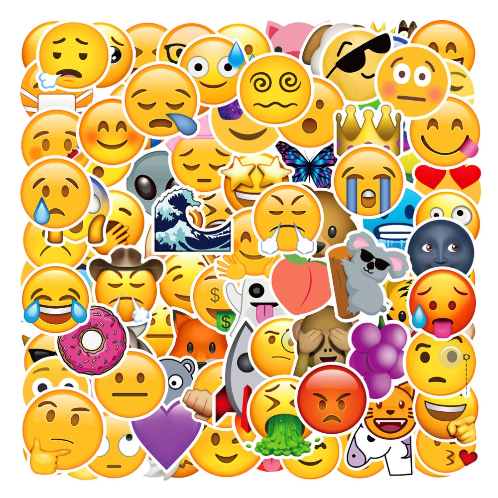 100-pack klistermärken med emoji-tema