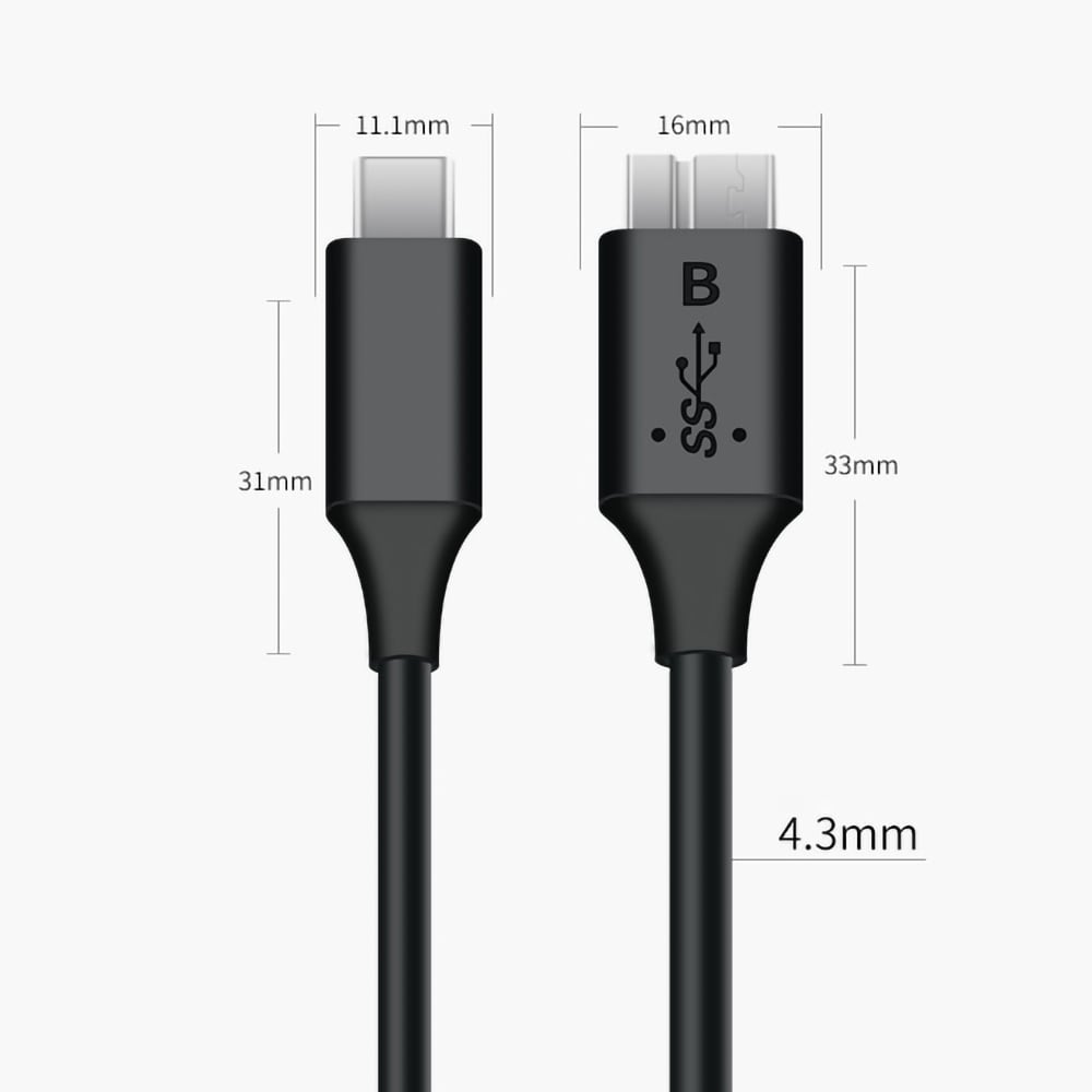 USB-C till Micro-USB-kabel 1m