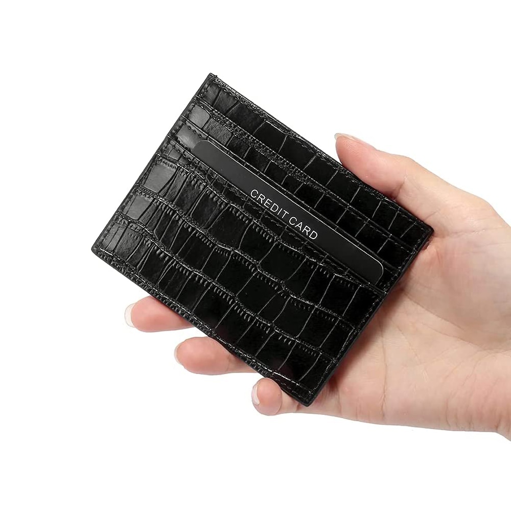 RFID-Plånbok med krokodilmönster - svart