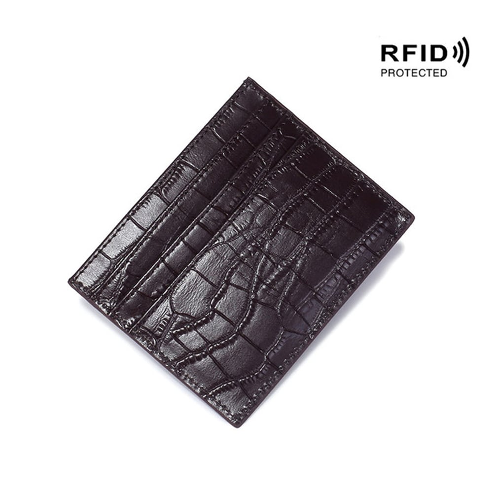 RFID-Plånbok med krokodilmönster - mörklila