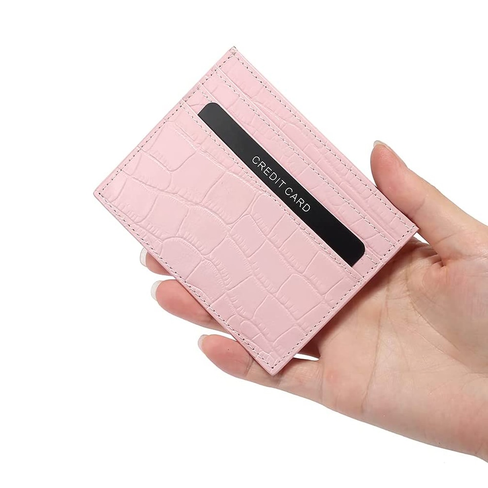 RFID-Plånbok med krokodilmönster - rosa